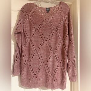 Soho NY & Company Dusty Rose  V-Neck Sweater w sequins